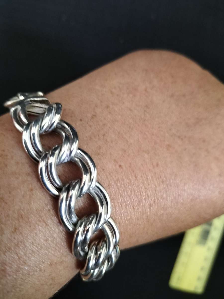 Beautiful Vintage Sterling Silver 925 Bracelet 21.cm - 26g - Excelent Condition