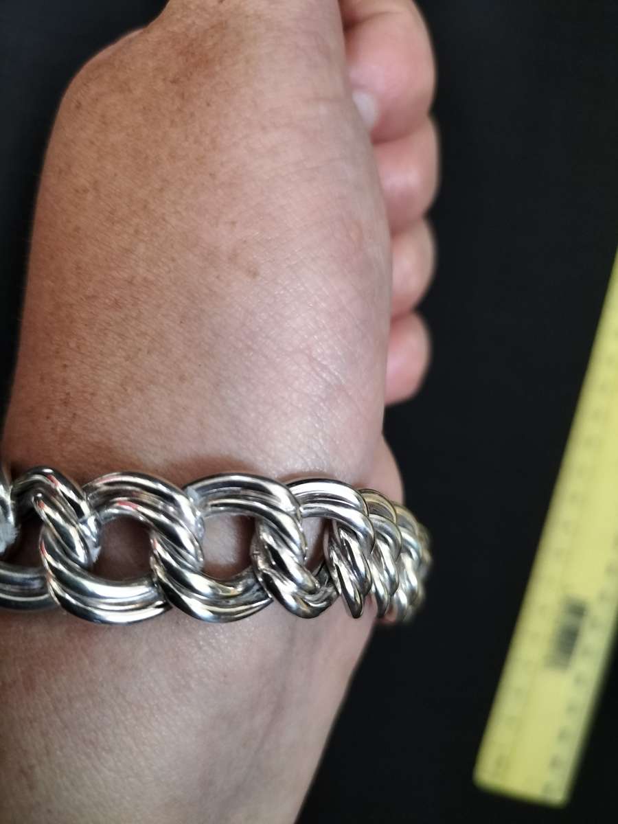 Beautiful Vintage Sterling Silver 925 Bracelet 21.cm - 26g - Excelent Condition