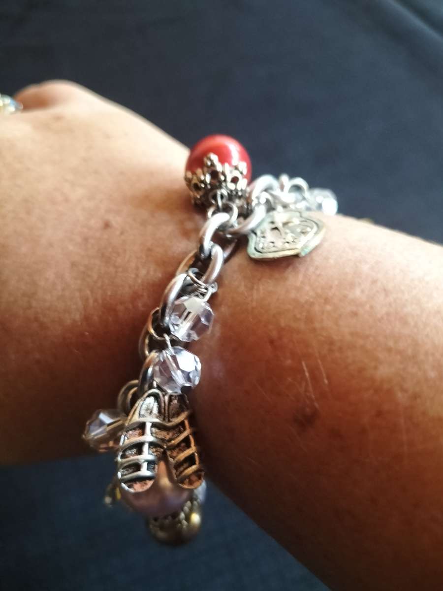 Beautiful Vintage Christian Multi Colour Charm Bracelet