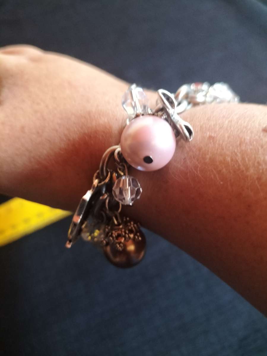 Beautiful Vintage Christian Multi Colour Charm Bracelet