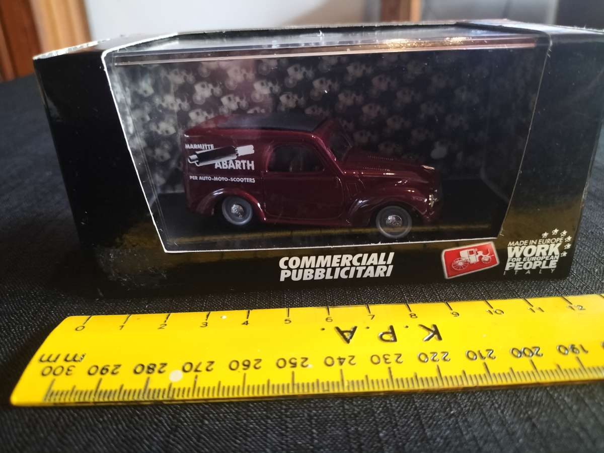 Vintage Brumm R266 Fiat 500C Furgoncino - Marmitte Abarth 1956 -Scale 1/43 -Good Condition