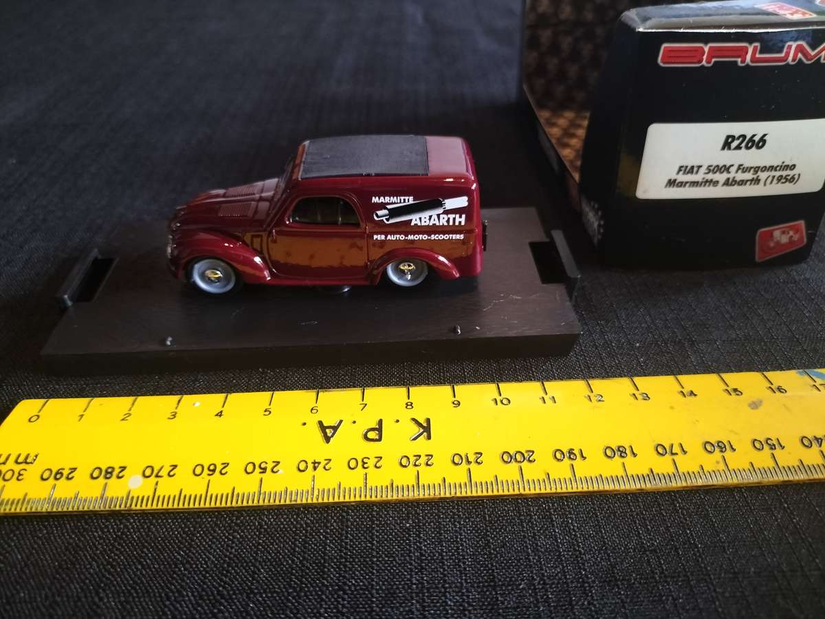 Vintage Brumm R266 Fiat 500C Furgoncino - Marmitte Abarth 1956 -Scale 1/43 -Good Condition