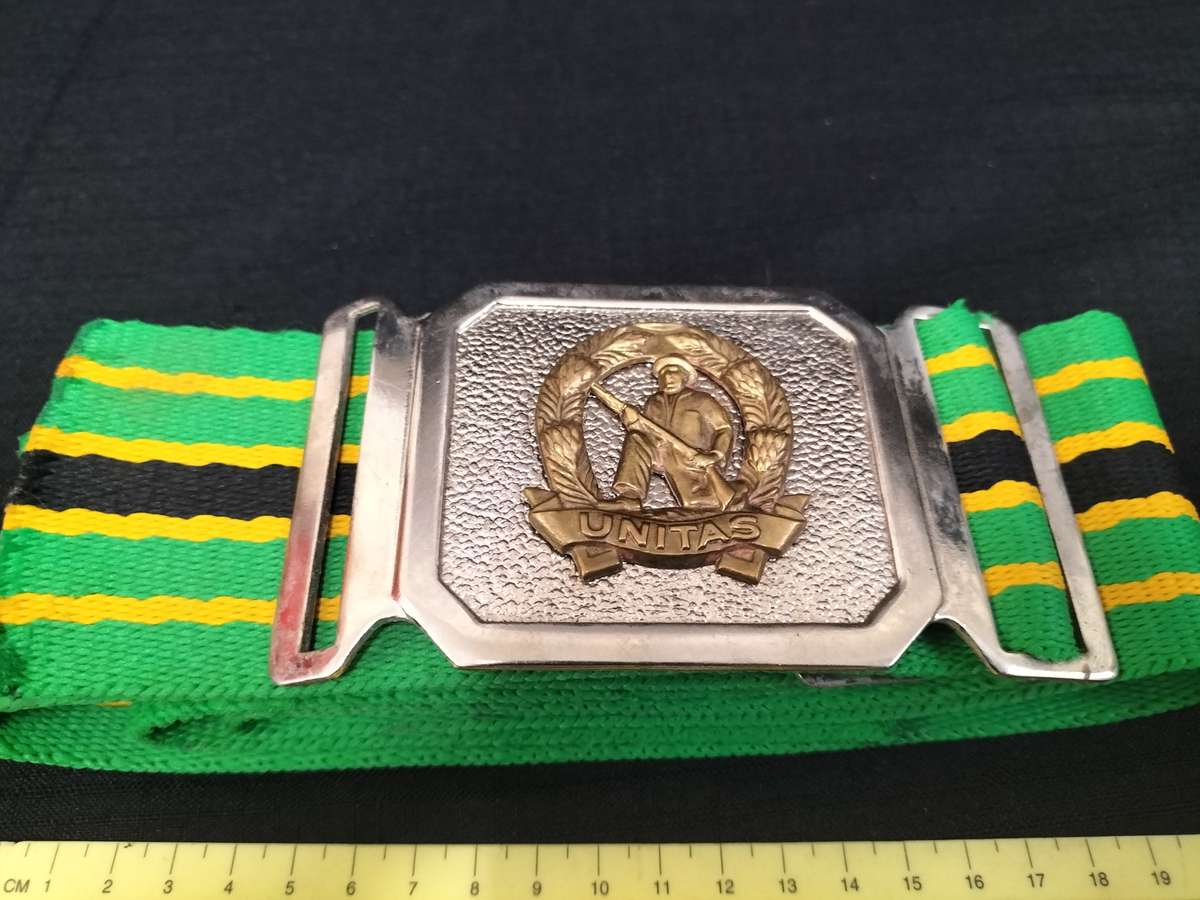 South African Defence Force - Commando Stable Belt With Buckle - Unitas - Good Condition