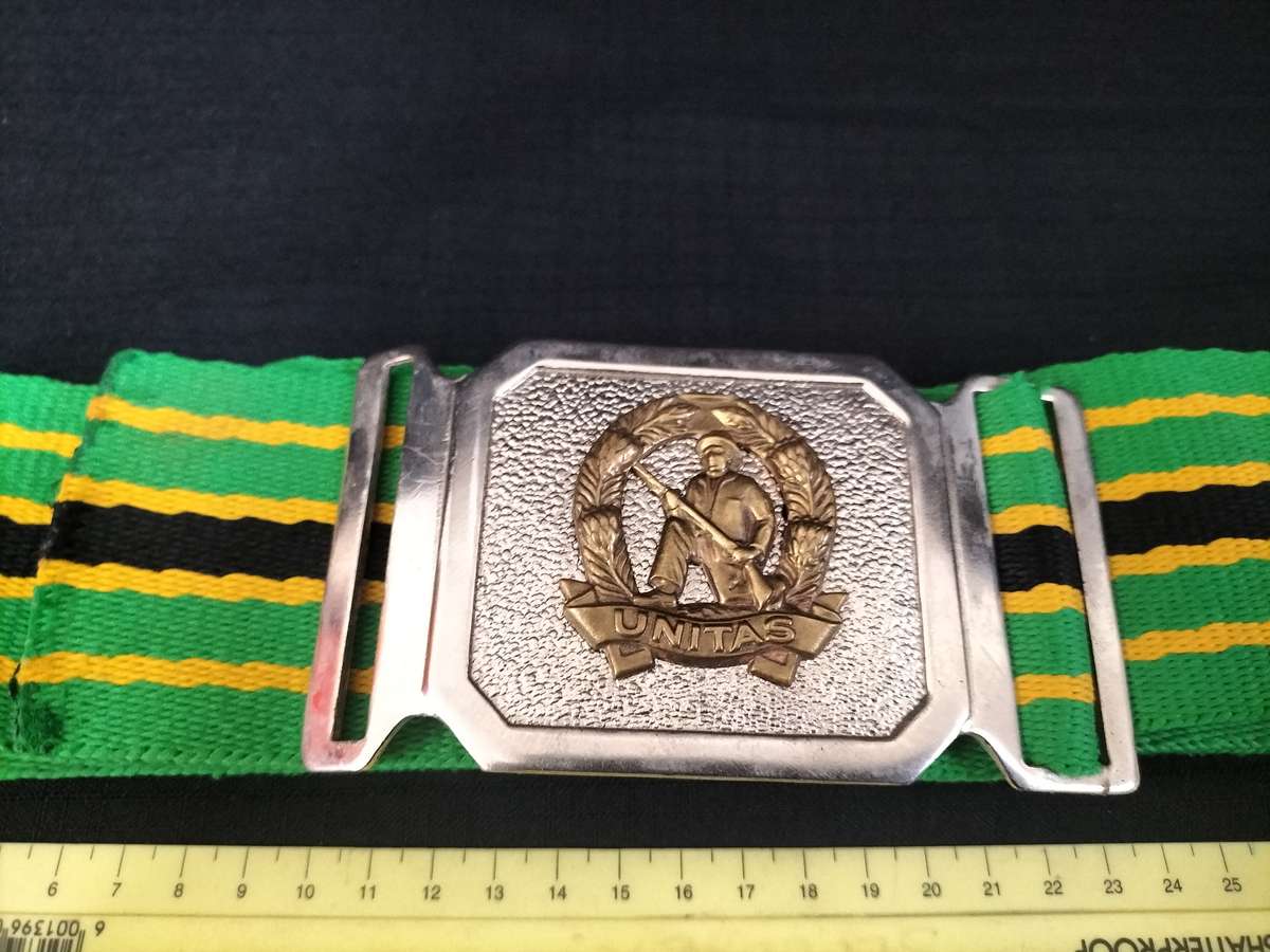 South African Defence Force - Commando Stable Belt With Buckle - Unitas - Good Condition