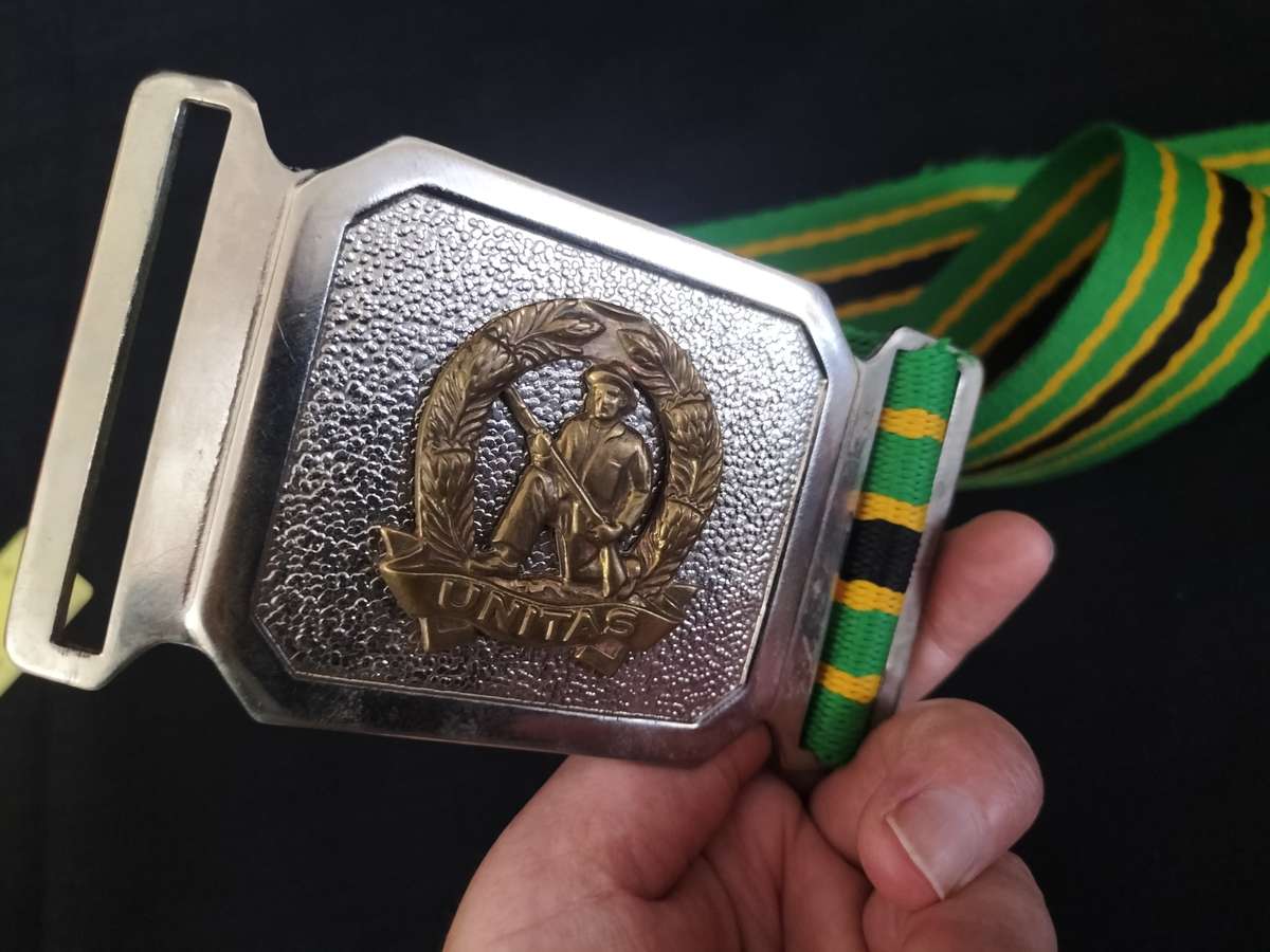 South African Defence Force - Commando Stable Belt With Buckle - Unitas - Good Condition