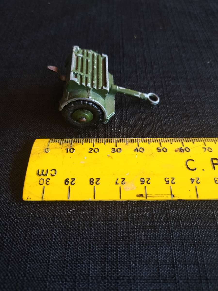 Very Rare Vintage Dinky Toys- No67 Meccano LTD -Trailer For 25 Pounder Field Gun- Made in England