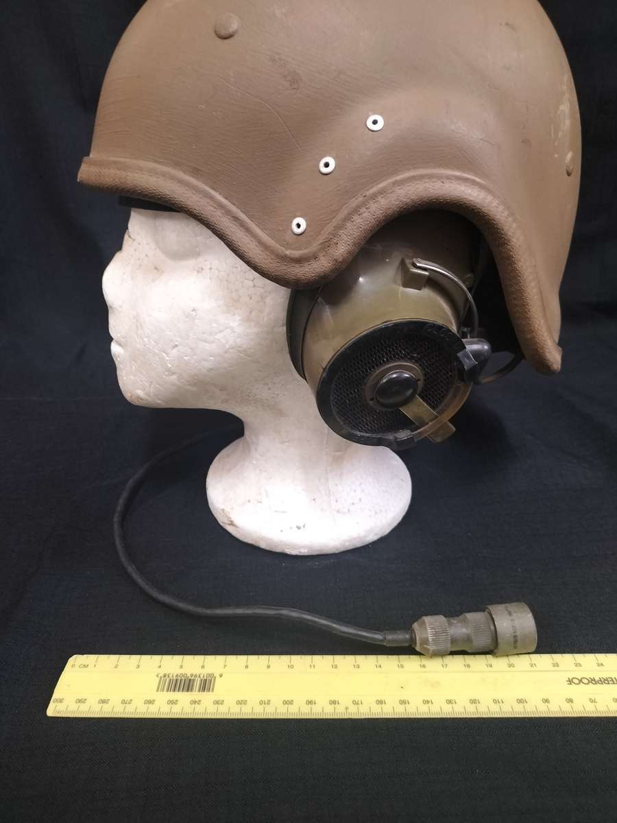 Vintage SADF Armoured Car Helmet with Ear Phones - Used on Ratel & Other Armoured Cars