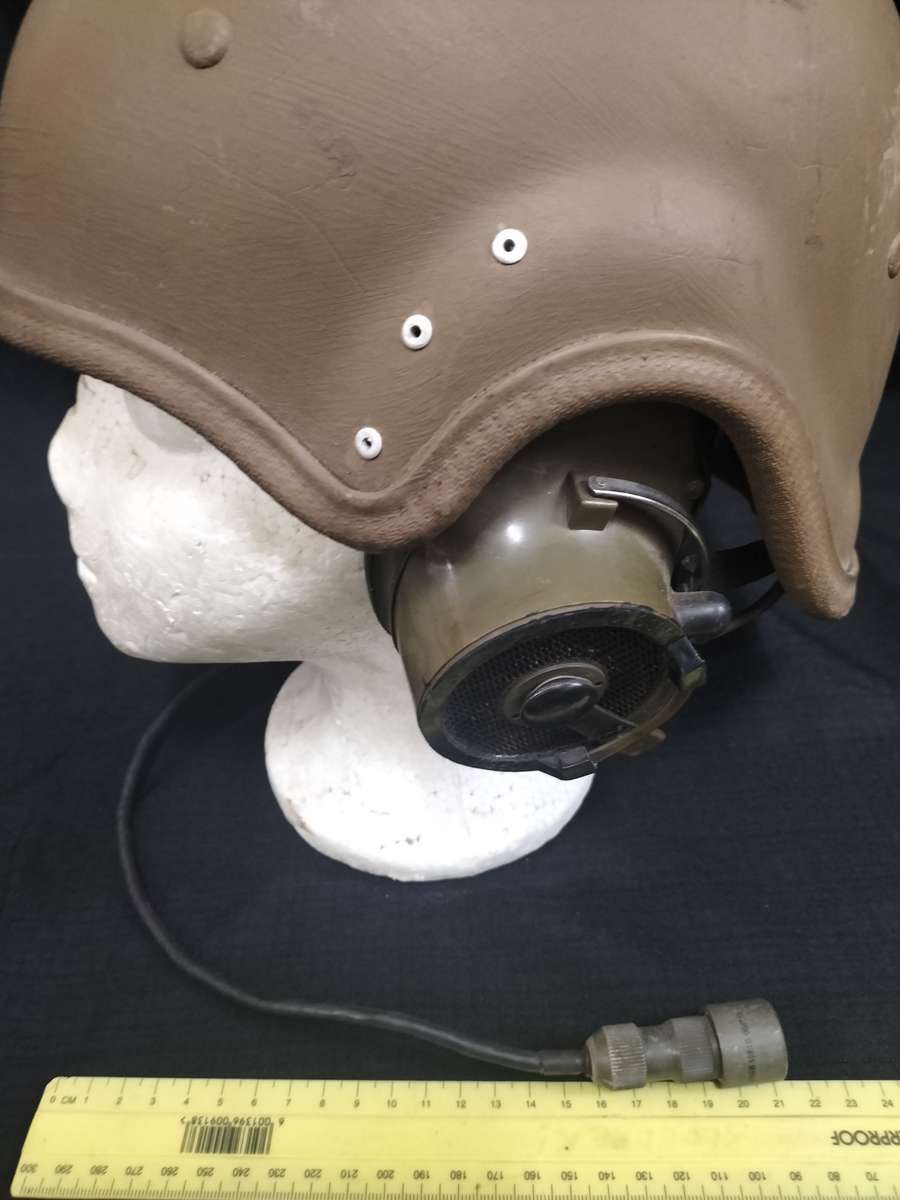 Vintage SADF Armoured Car Helmet with Ear Phones - Used on Ratel & Other Armoured Cars