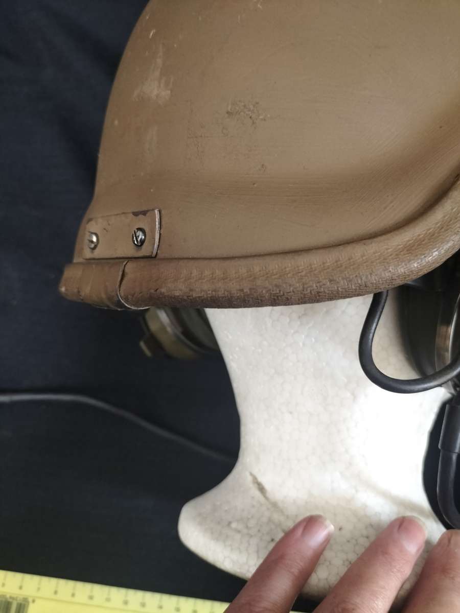 Vintage SADF Armoured Car Helmet with Ear Phones - Used on Ratel & Other Armoured Cars