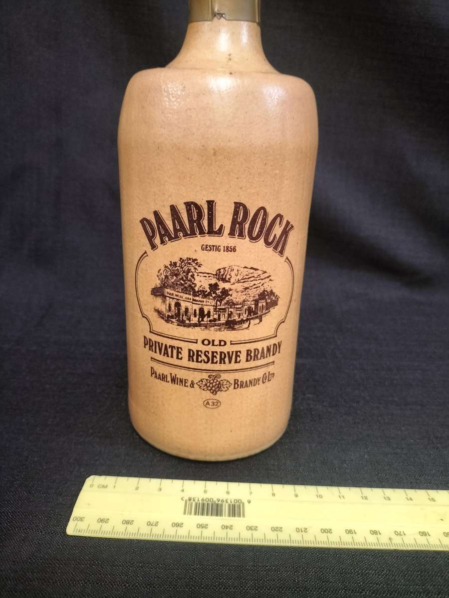 Vintage Paarl Rock 1856 Private Reserve Brandy Stoneware - Sealed - Good Condition