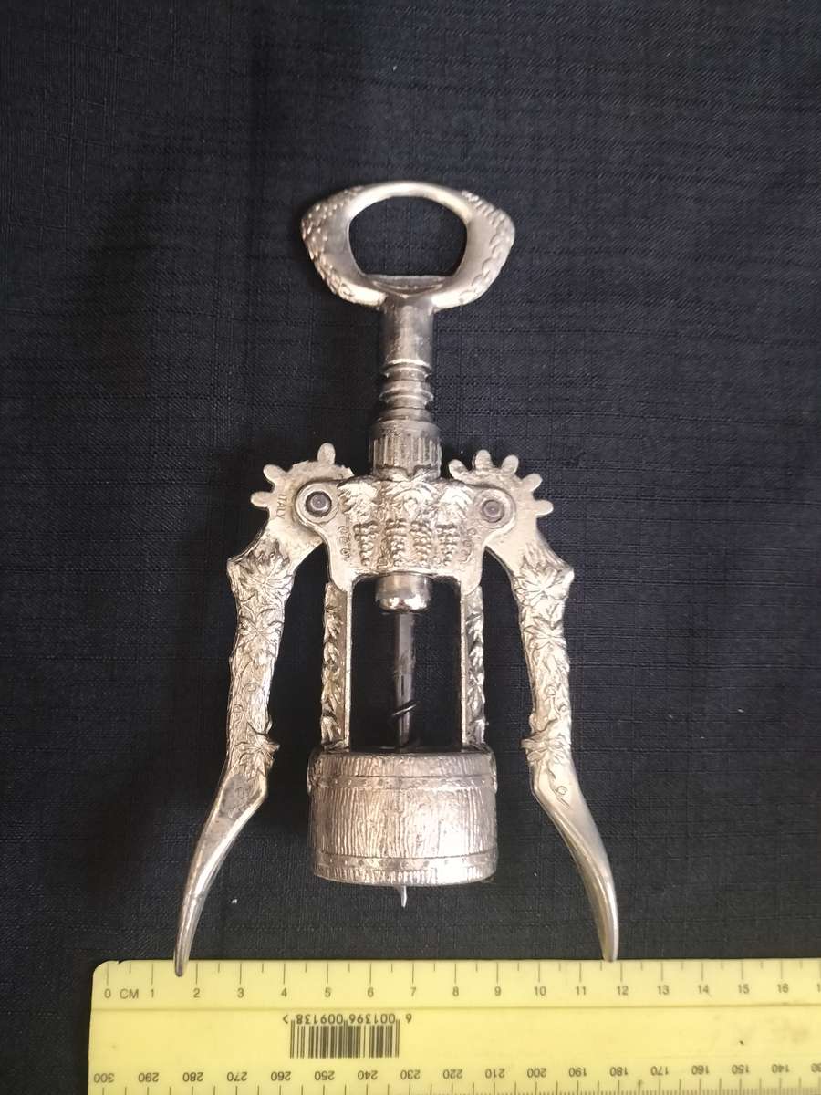 Vintage Botticelli Grape Wine Winged Corkscrew Bottle Opener - Made in Italy