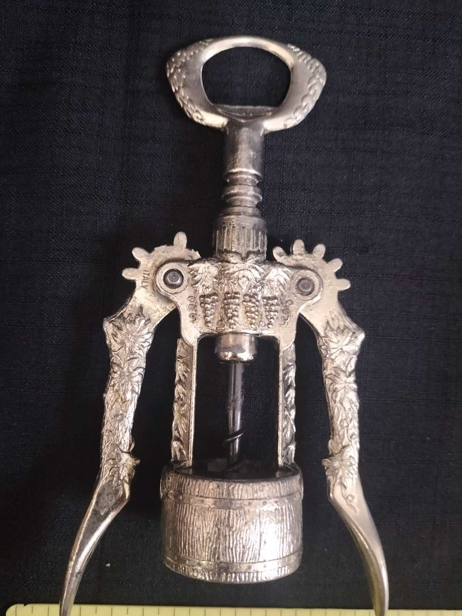 Vintage Botticelli Grape Wine Winged Corkscrew Bottle Opener - Made in Italy
