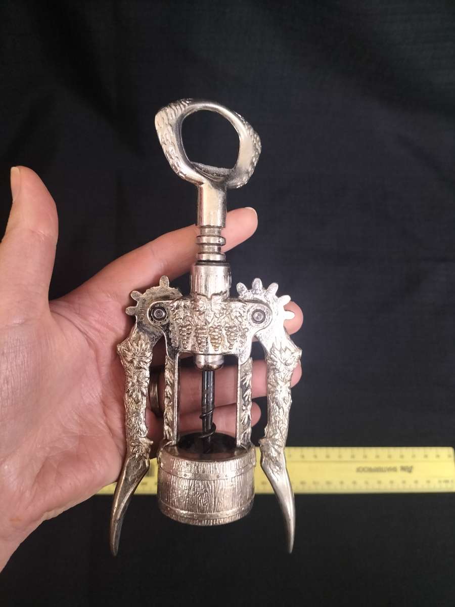 Vintage Botticelli Grape Wine Winged Corkscrew Bottle Opener - Made in Italy