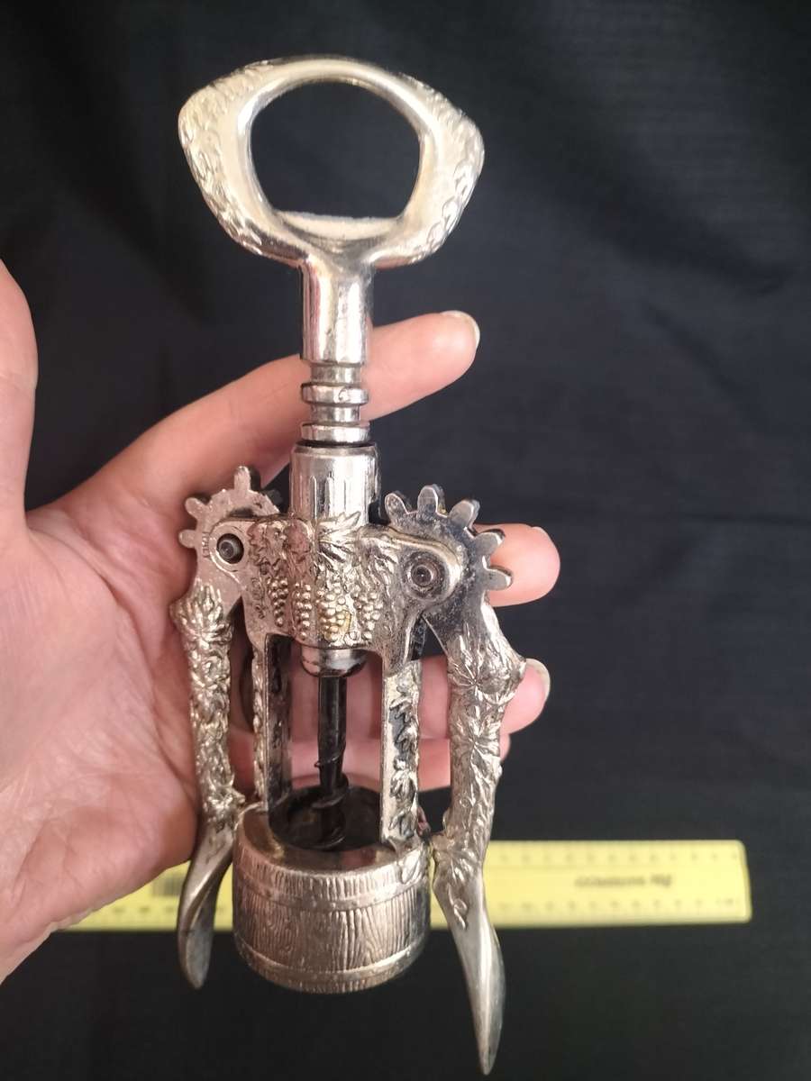 Vintage Botticelli Grape Wine Winged Corkscrew Bottle Opener - Made in Italy