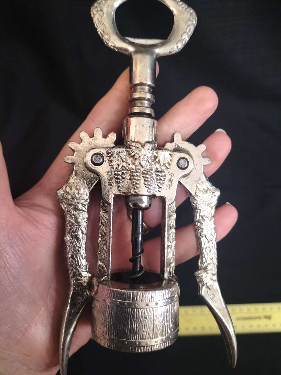 Vintage Botticelli Grape Wine Winged Corkscrew Bottle Opener - Made in Italy