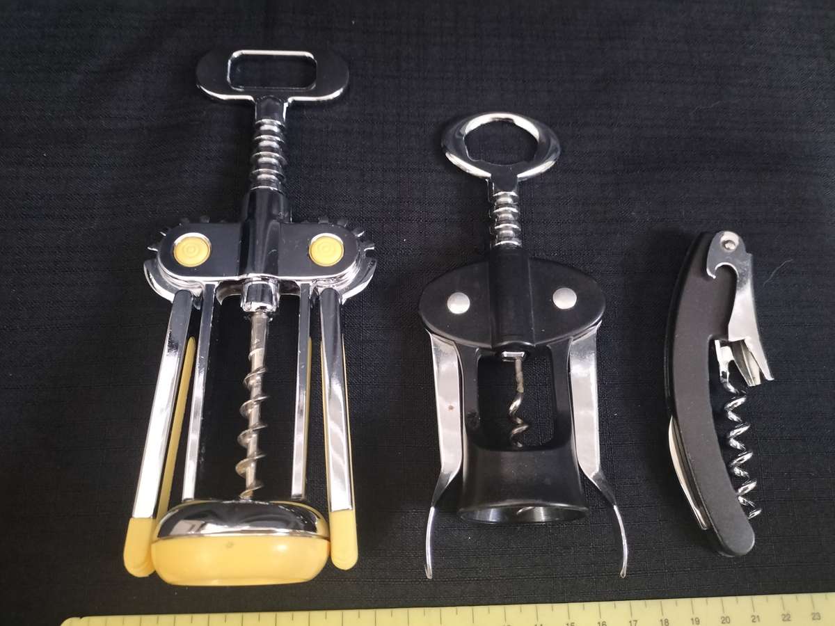 Collection of Three Multifunctional Wine Openers  - Corkscrews / Bottle Opener
