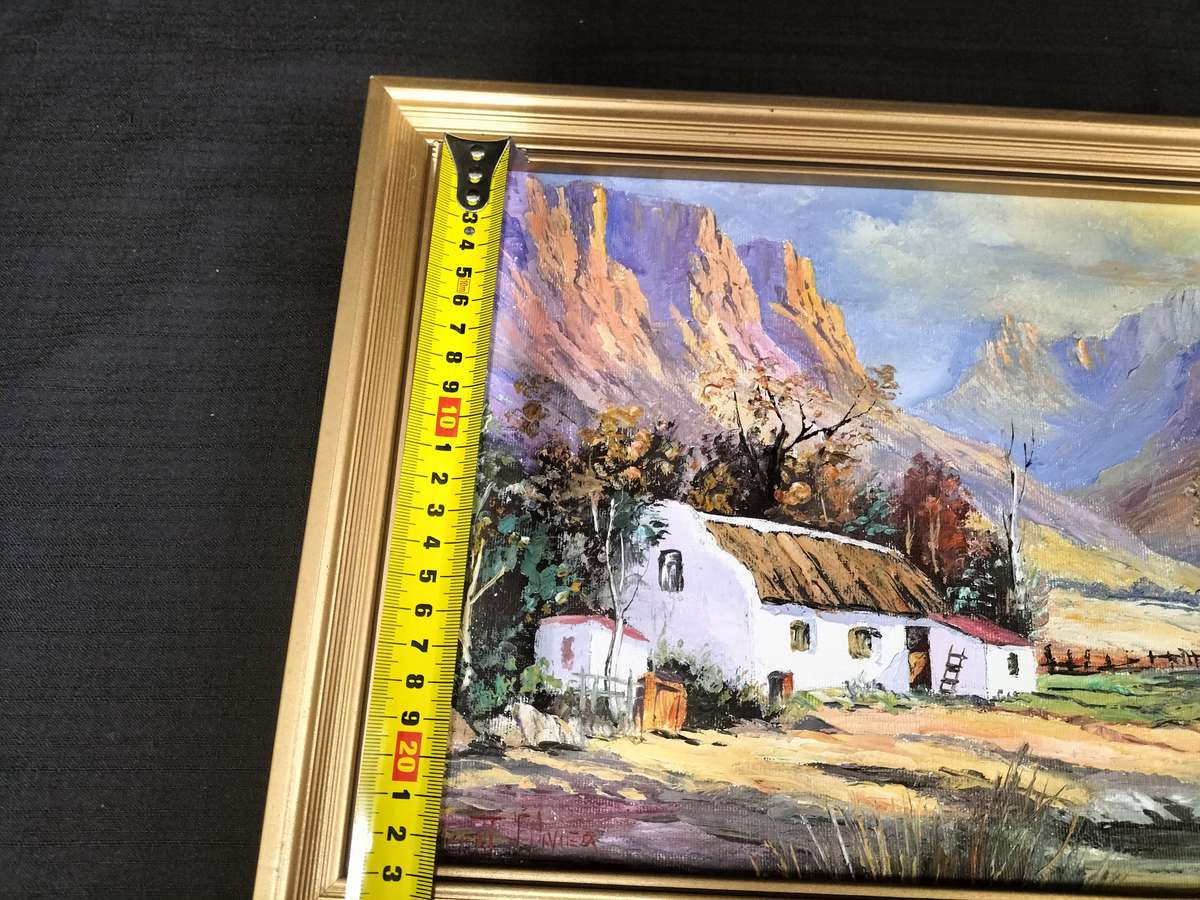 Beautiful Framed Oil On Board Farm Landscape  - Popular SA Artist - Vincent Olivier