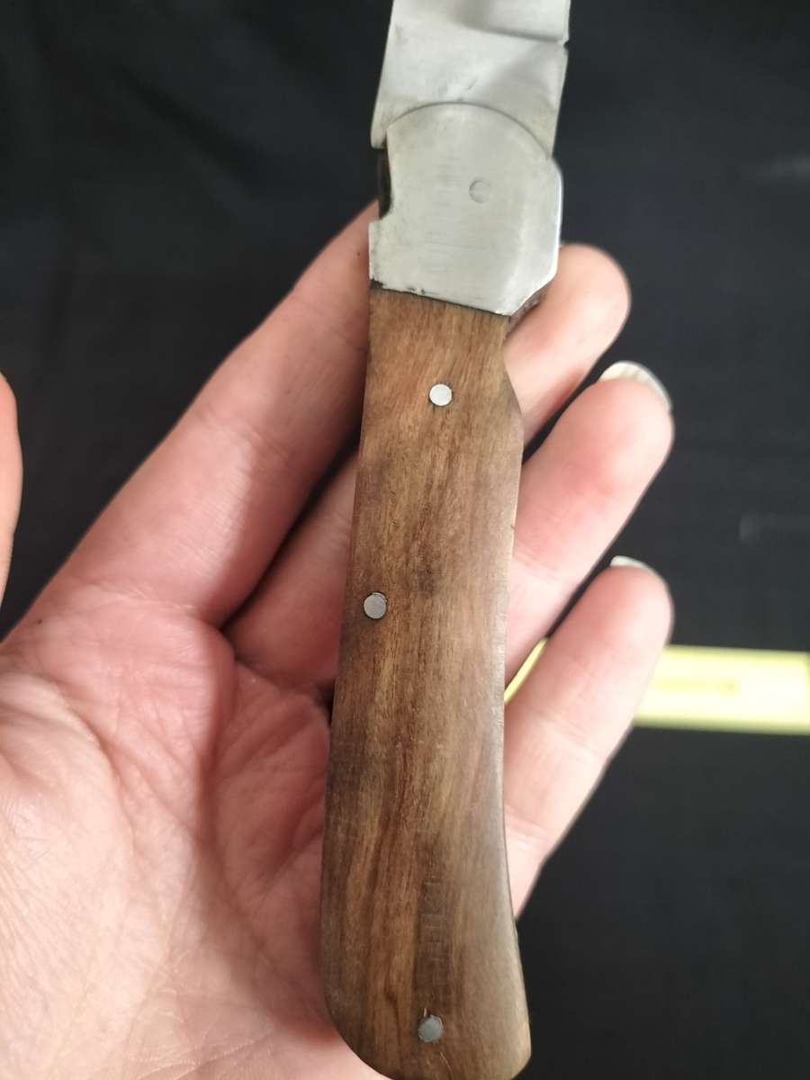 Vintage Pocket Folding Knife With Wooden Handle