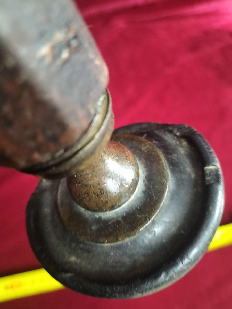 Antique The Mechanics Henry Brown Brass Plated Wood Brace Sheffield Push Button