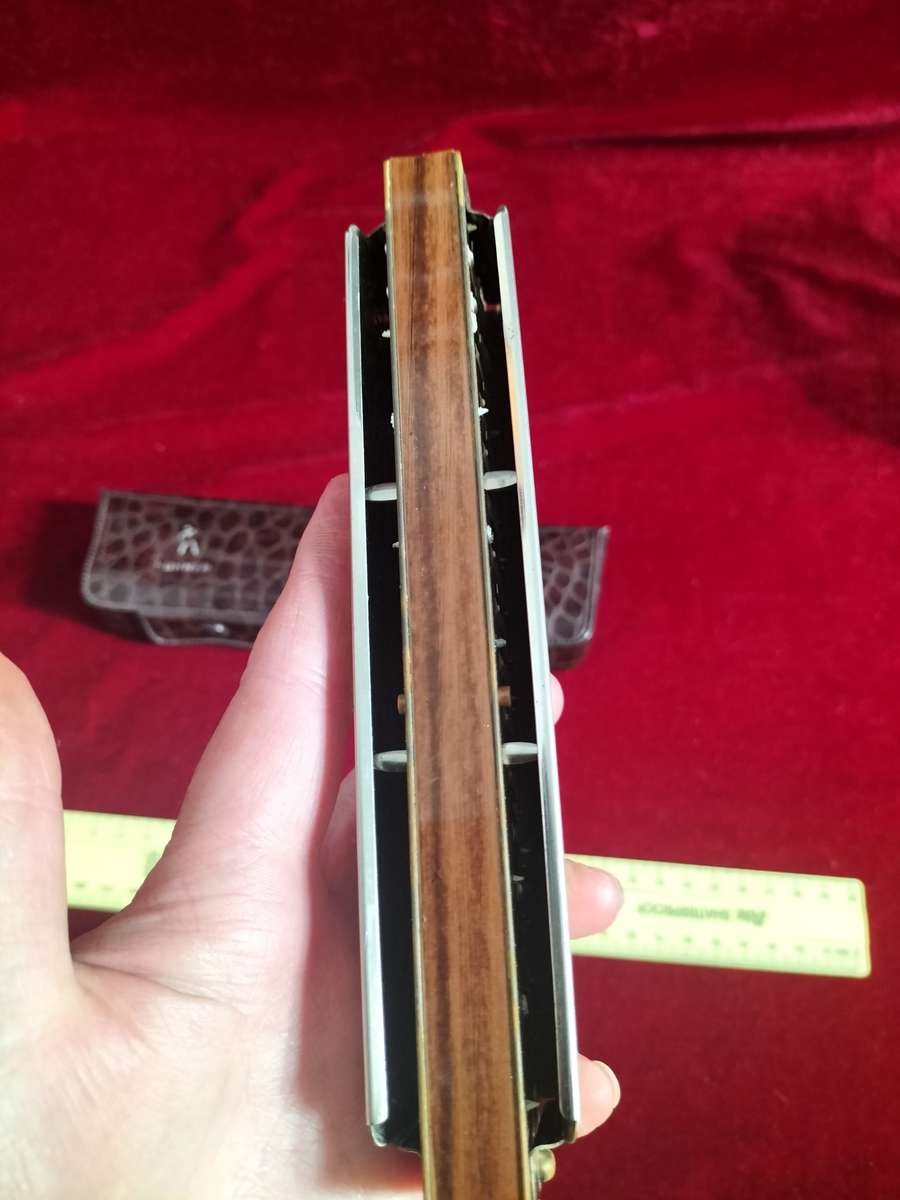 Stunning Vintage M. Hohner 64 Chromonica Harmonica In Original Case - Made in Germany