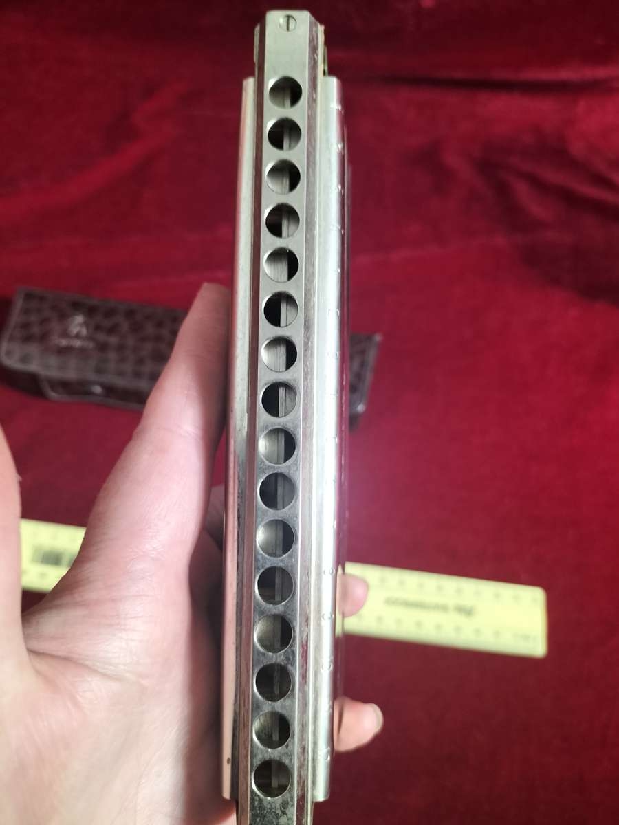 Stunning Vintage M. Hohner 64 Chromonica Harmonica In Original Case - Made in Germany