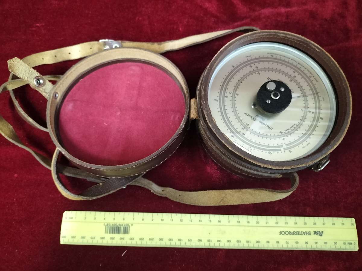 Vintage 1930 System Paulin Stockholm Precision Altimeter With Original Leather Case -Made In Sweden