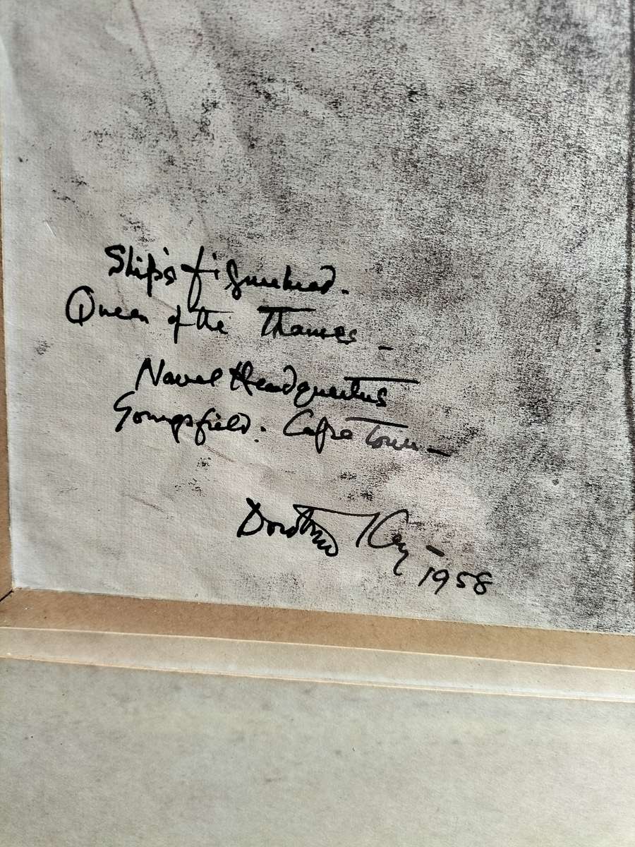 Pencil On Paper-Dorothy Kay-Irish/South African 1886-1964 Figurehead, Queen of Thames, Signed