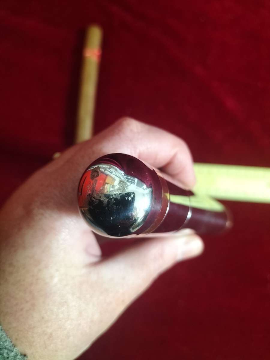 Cigar Case Tube Silver With Gold Band And Juan Lopez Habana Cigar