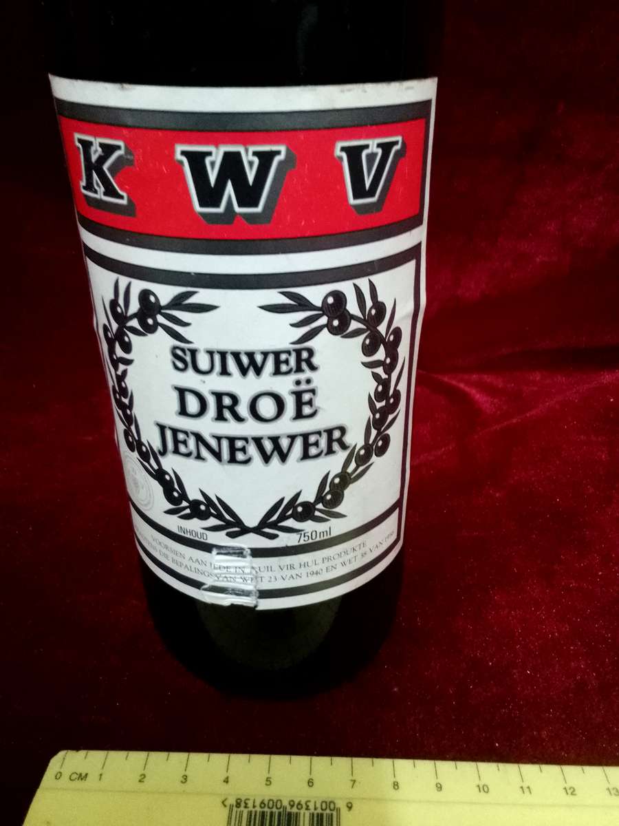 Vintage KWV Suiwer Droe Jenewer - 750ml - Van Zuid Afrika Beperk - Sealed