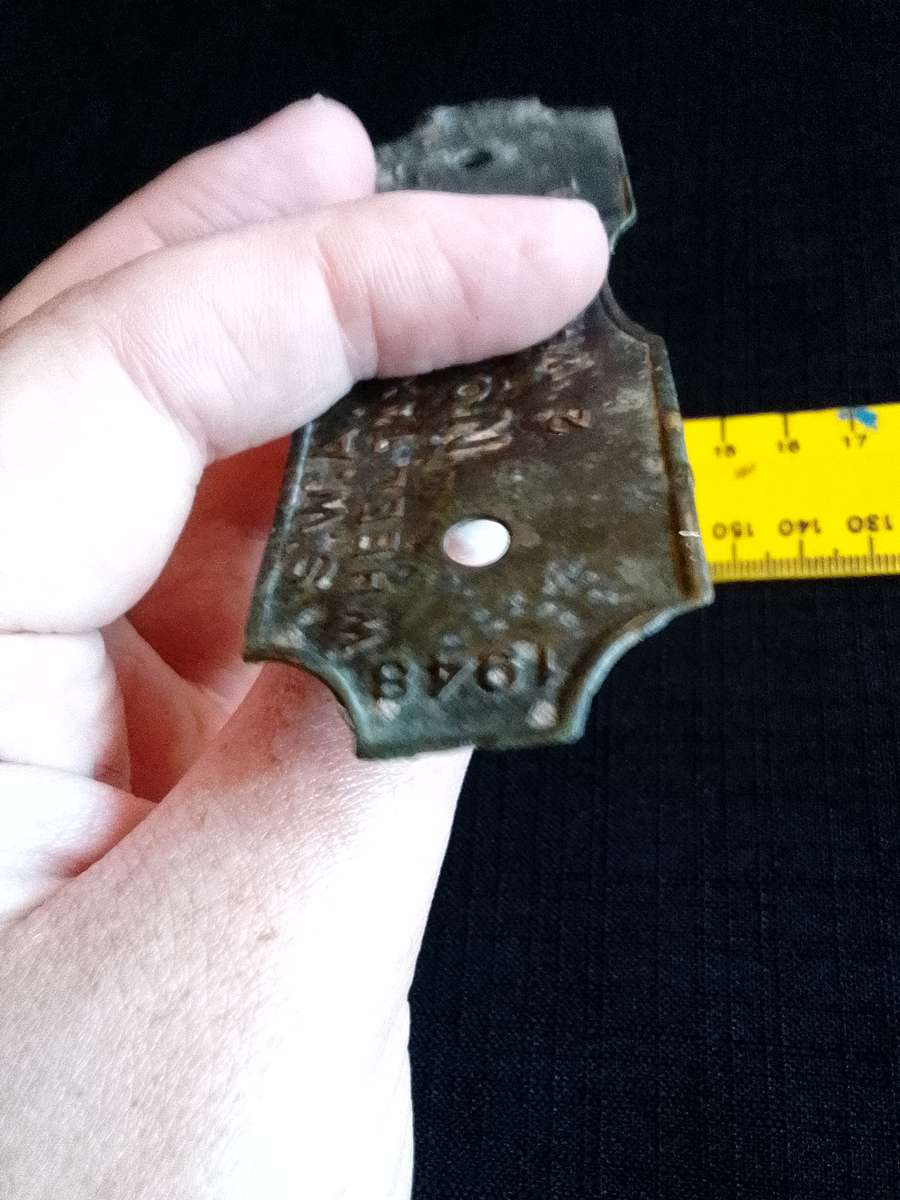 Vintage 1948 - 1949 South West African 2 Wheel Tax/Wielbelasting Metal Badge No 6103