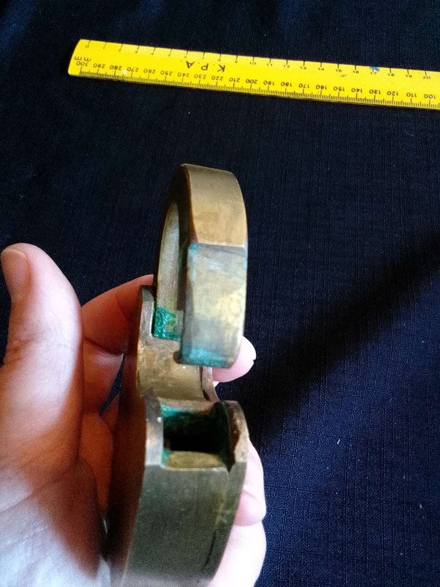 Fantastic Vintage Heavy Solid Brass Lock & Comp Padlock (No Key) 10,5 x 6,5 cm