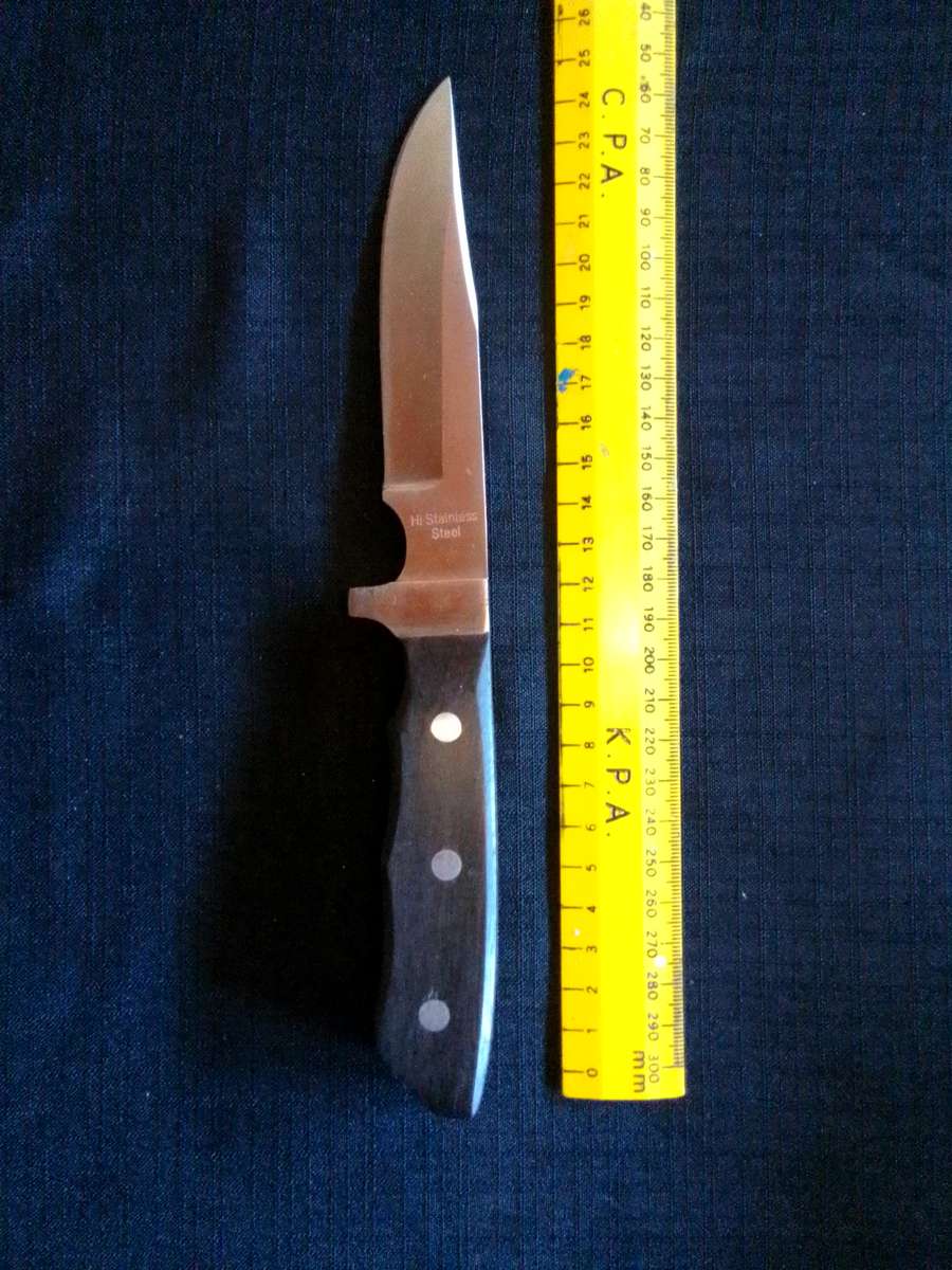 Stunning Hi- Stainless Steel Hunting Knife Fixed Blade With Wooden and Steel Handle