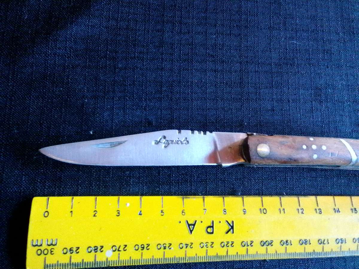 Stunning Laguiole Pocket Knife with Wooden Handle in Excellent Condition L:200m