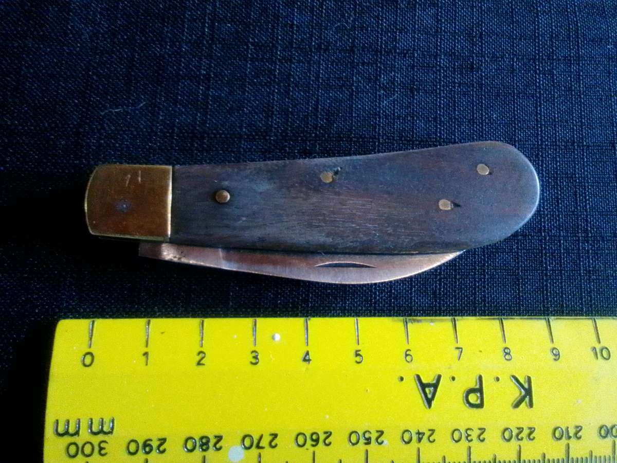 Beautifull Pocket Folding Knife With Wooden Handle - Good Condition L:150mm