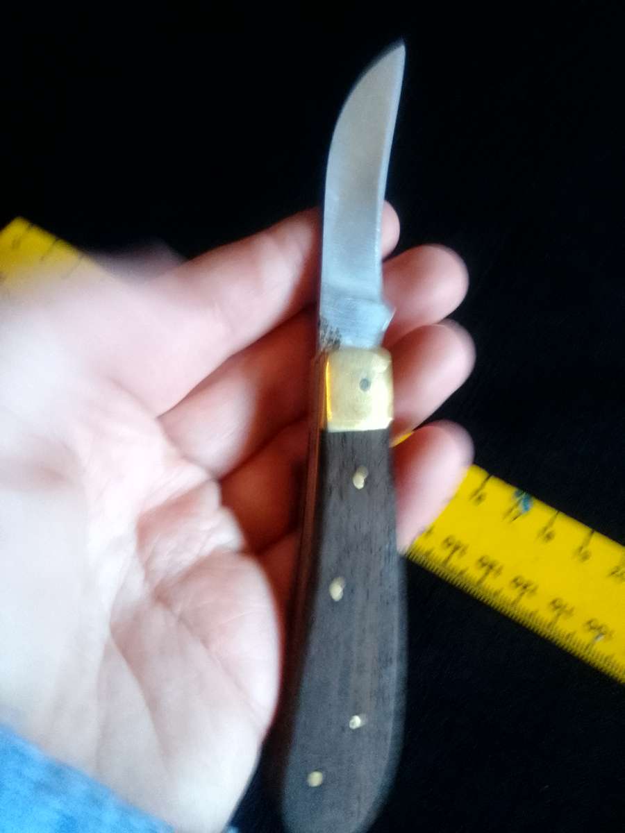 Beautifull Pocket Folding Knife With Wooden Handle - Good Condition L:150mm