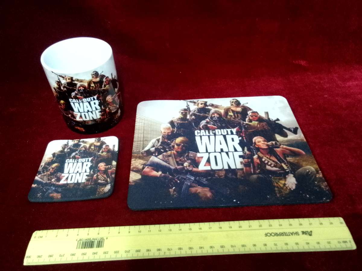 Call Of Duty - Warzone Background - Coffee Mug, Coaster, And Mouse Pad - Good Condition