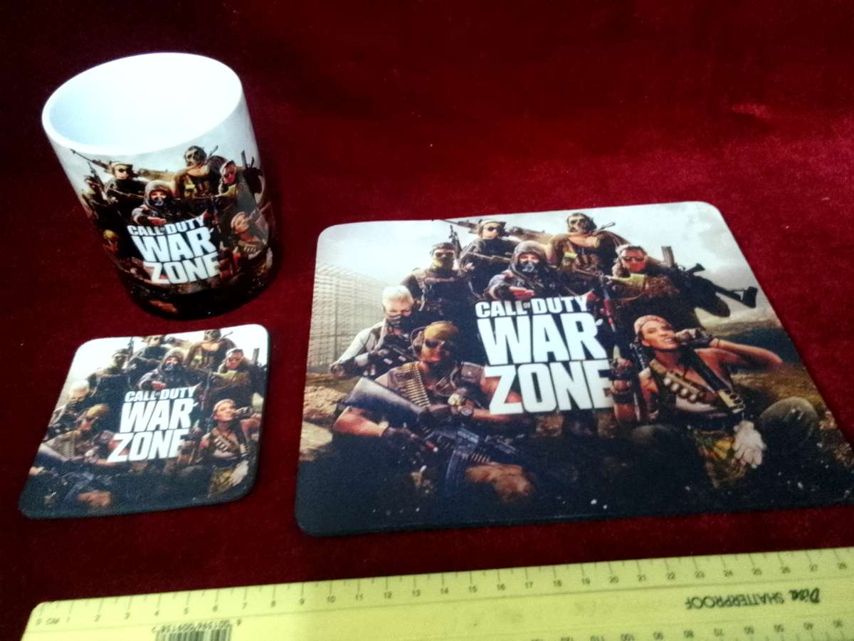 Call Of Duty - Warzone Background - Coffee Mug, Coaster, And Mouse Pad - Good Condition