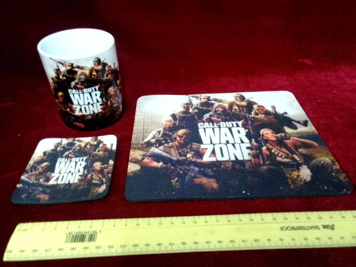 Call Of Duty - Warzone Background - Coffee Mug, Coaster, And Mouse Pad - Good Condition