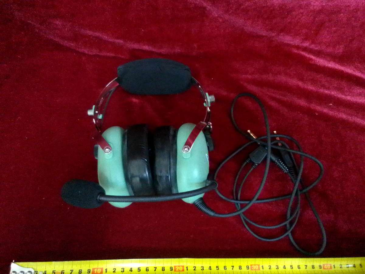 Beautiful Vintage Mint Green Pilot Headset- Stellenbosch Flying Club - Good Condition