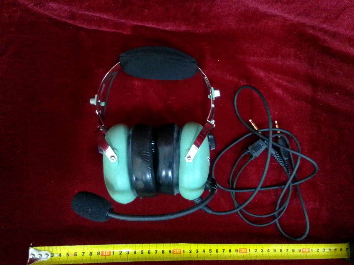 Beautiful Vintage Mint Green Pilot Headset- Stellenbosch Flying Club - Good Condition