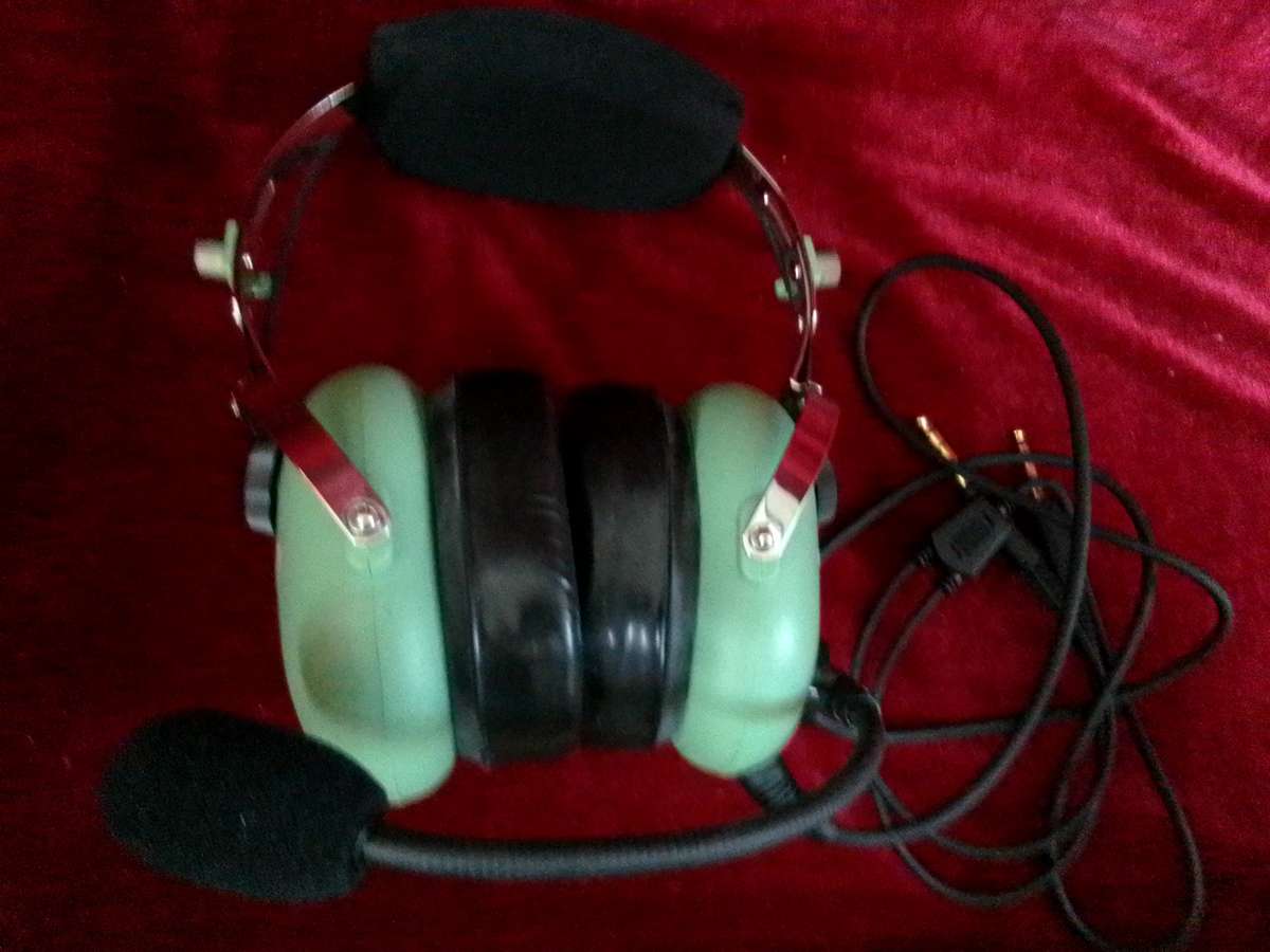 Beautiful Vintage Mint Green Pilot Headset- Stellenbosch Flying Club - Good Condition