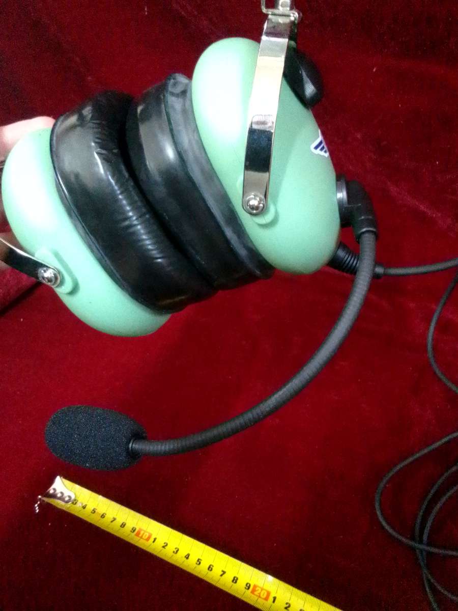 Beautiful Vintage Mint Green Pilot Headset- Stellenbosch Flying Club - Good Condition