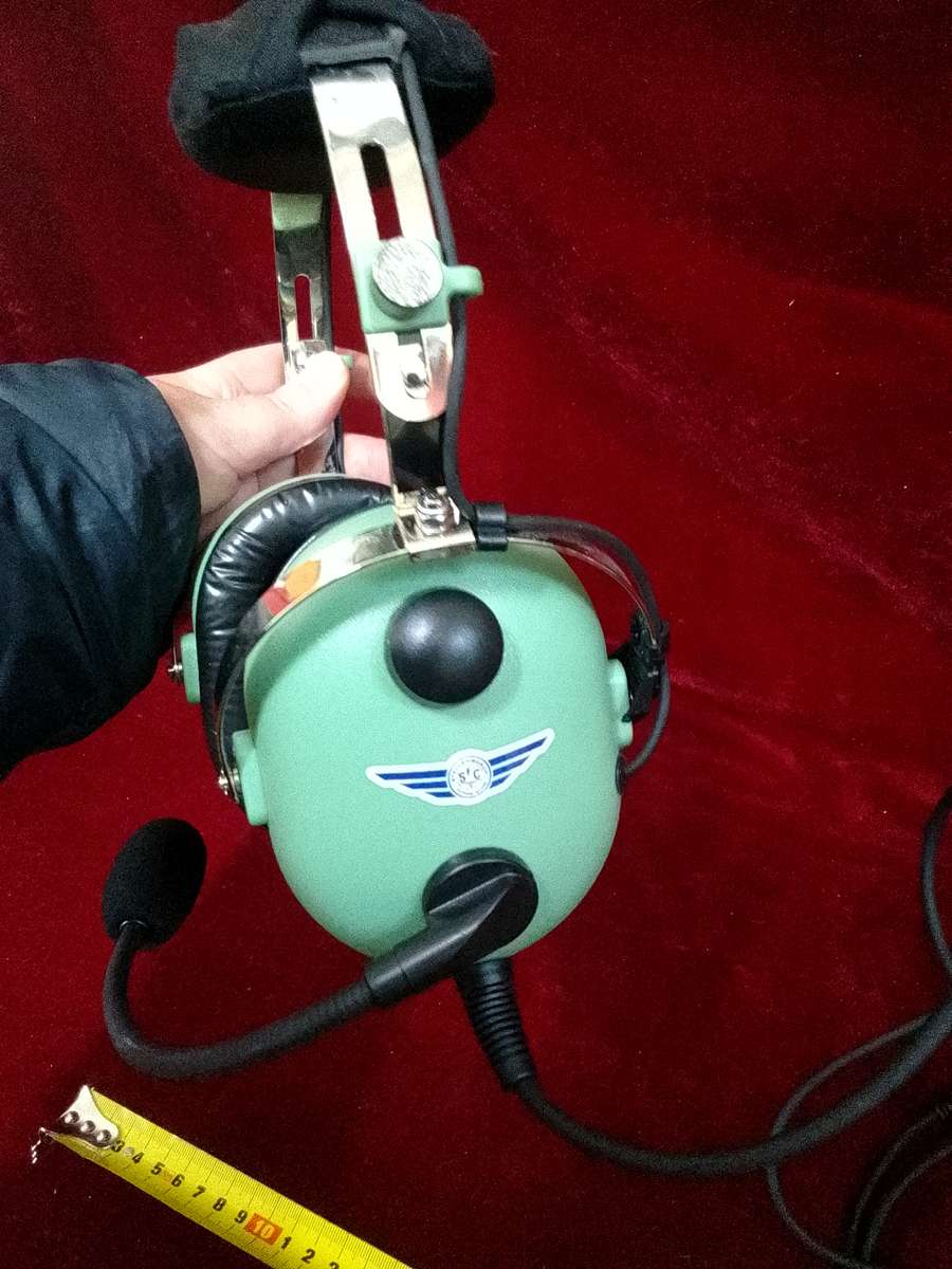 Beautiful Vintage Mint Green Pilot Headset- Stellenbosch Flying Club - Good Condition