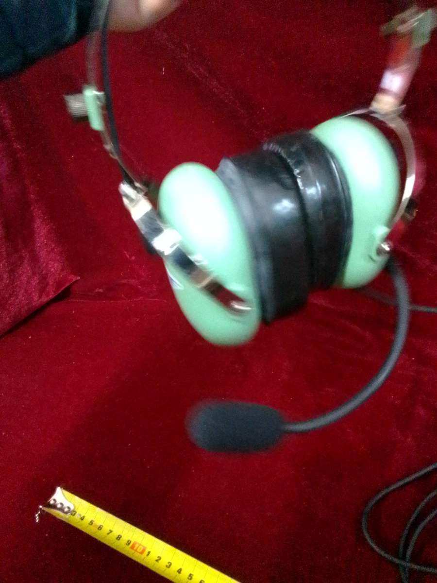 Beautiful Vintage Mint Green Pilot Headset- Stellenbosch Flying Club - Good Condition