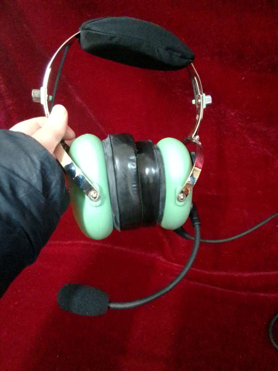 Beautiful Vintage Mint Green Pilot Headset- Stellenbosch Flying Club - Good Condition