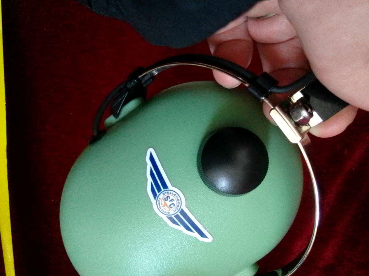 Beautiful Vintage Mint Green Pilot Headset- Stellenbosch Flying Club - Good Condition