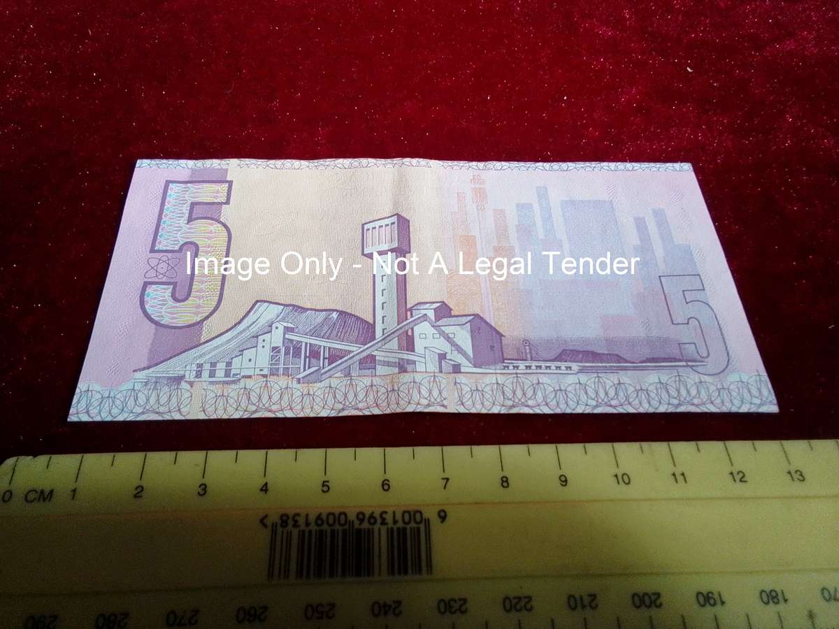 Republic Of South Africa Five Rand Note Serial Number AK4913887 - CL Stals- Good Condition