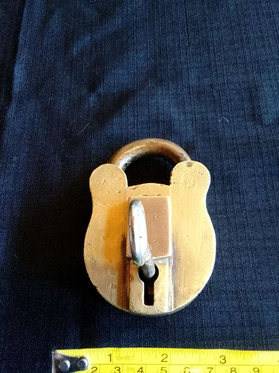 Beautiful Vintage Heavy Solid Brass HoldFast Secure - Level Two Padlock With Key - Made In England