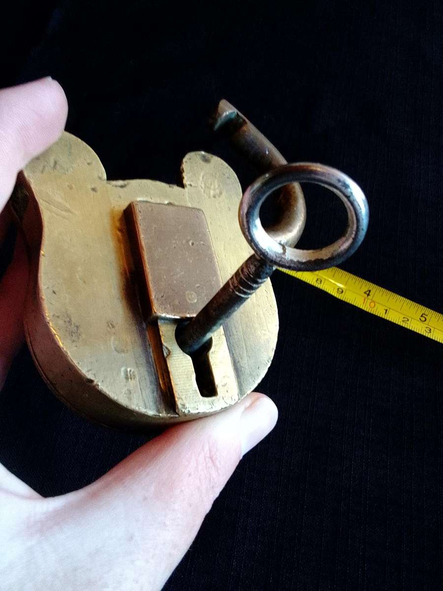 Beautiful Vintage Heavy Solid Brass HoldFast Secure - Level Two Padlock With Key - Made In England