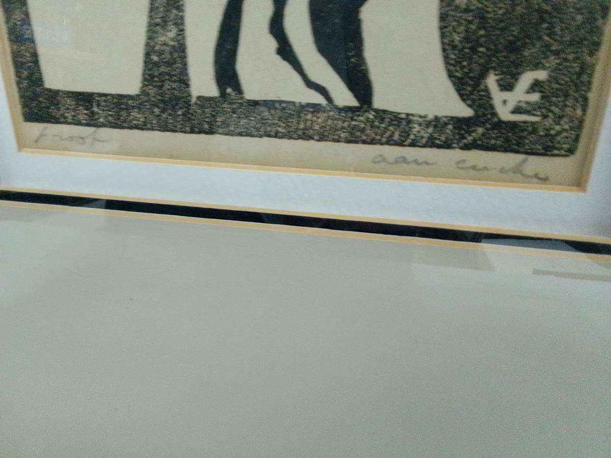 Stunning Linocut SA Artist Maurice Van Essche - 1906-1977 -Nude -Signed in Pencil - L 61 X 47.5